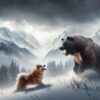 熊と退治する熊犬リキ